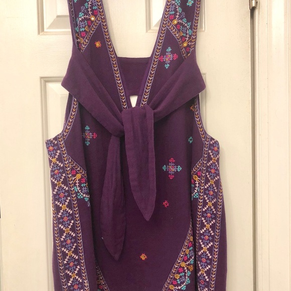 Free People Never Been Embroidered Mini Dress - Picture 2 of 5